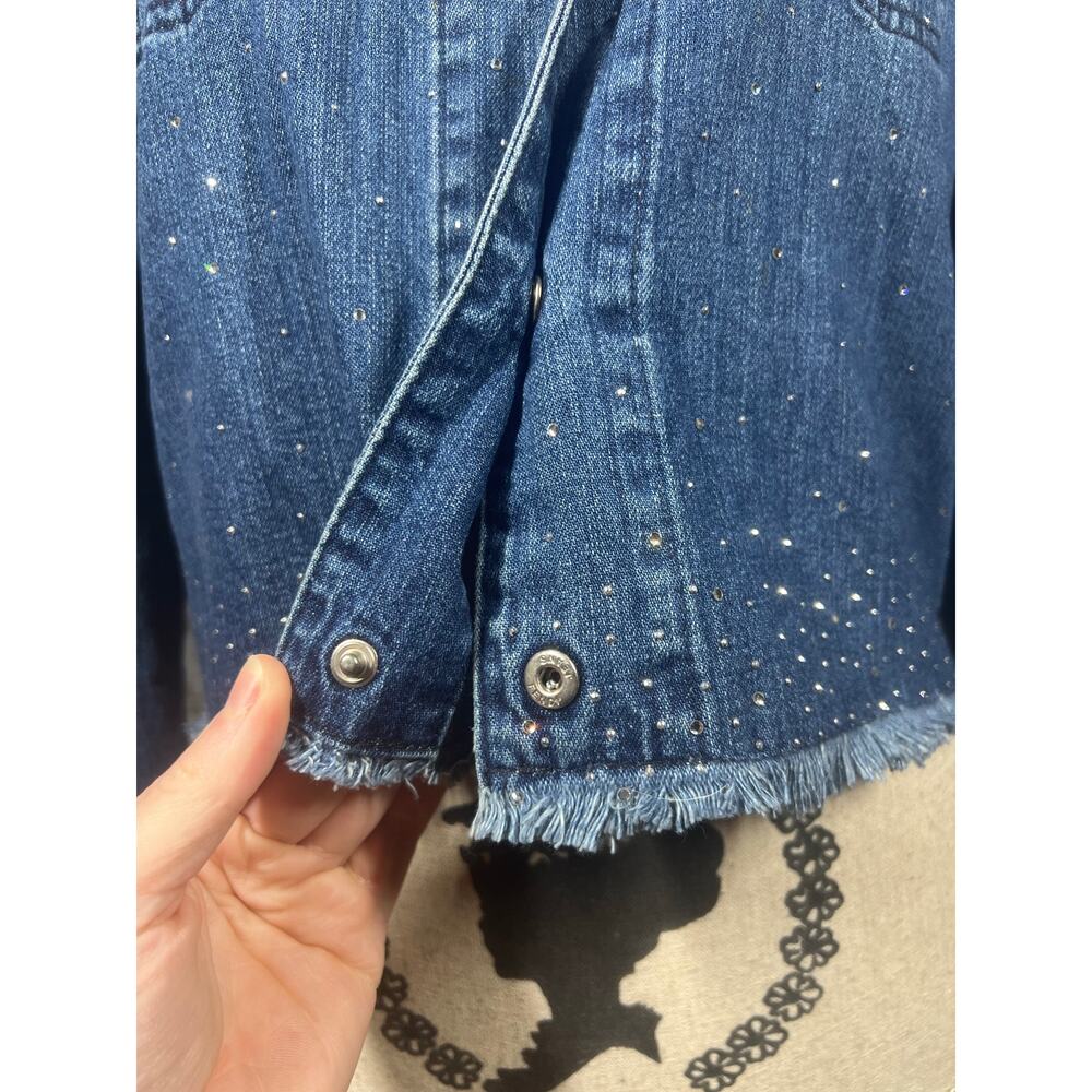 Vintage Fendi Jeans Roma Amor 100% cotton Italian Made SZ 6 Crystal Celeb Style - Picture 7 of 12